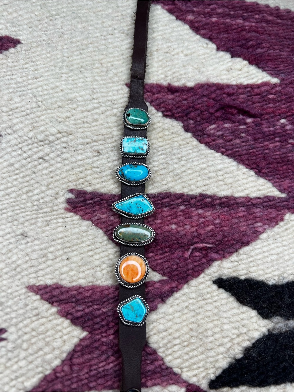 🩵🩵 Native American Made Sterling Silver, Turquoise Leather Bracelet Signed BW🩵🩵